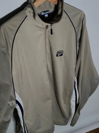 Sudadera Reebok vintage, chaqueta retro Y2K gris
