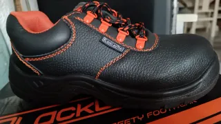 Zapatos de seguridad BlackLeather negros y naranja