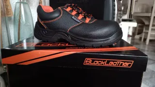 Zapatos de seguridad BlackLeather negros y naranja
