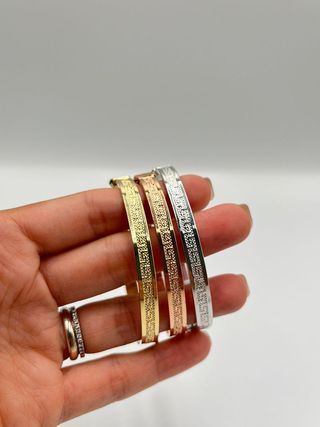 SEMANARIO 3 PULSERAS RIGIDAS GRECA 6MM 18k
