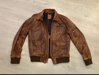 Cazadora Piel Mango Hombre Marrón