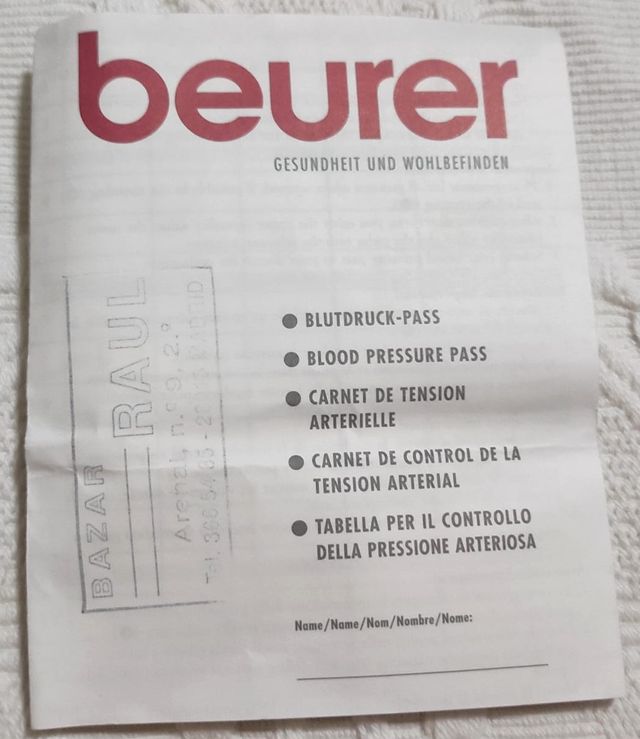 Tensiómetro Beurer Vitalcontrol VC14