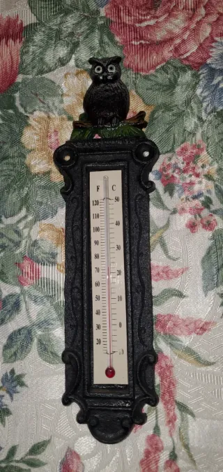 Termometro in ghisa con gufo