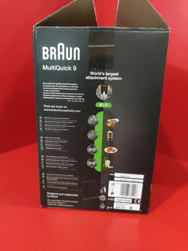Braun Minipimer Multiquick 9 não utilizado