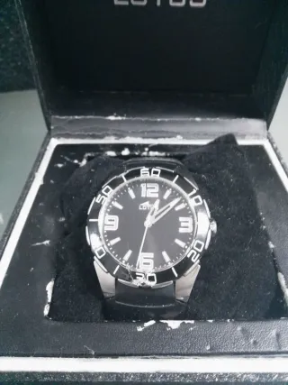 Reloj Lotus Hombre Negro/Plata