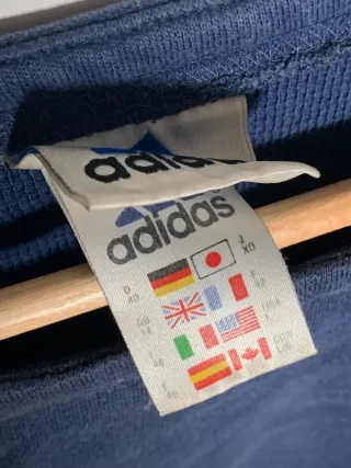 Sudadera Adidas vintage, jersey retro Y2K azul