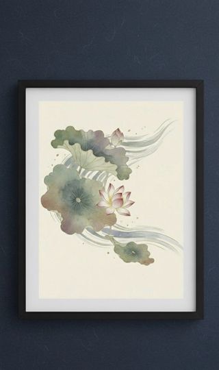 Poster Fiore di Loto Giapponese stampa A4