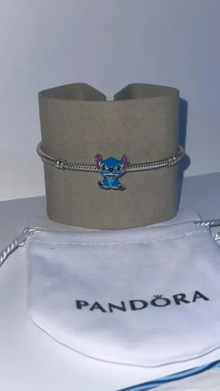 Charm Stitch azul plata 925 (con sello)