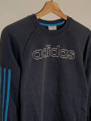 Sudadera Adidas vintage, jersey retro Y2K azul