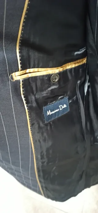 Traje Massimo Dutti Raya Negra y Blanca
