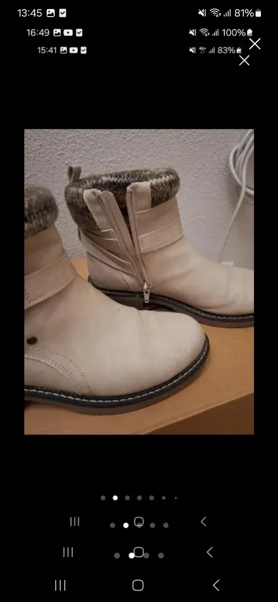 Botas de mujer impermeables beige/