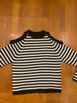 Jersey Noon Rayas Blanco y Negro Talla XXS