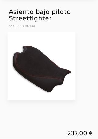 NUEVO -50%Asiento bajo piloto Ducati Streetfighter