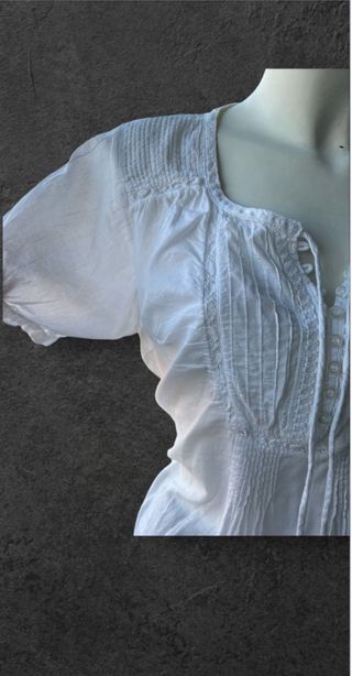 Blusa Algodón Encaje Estilo Ibicenco