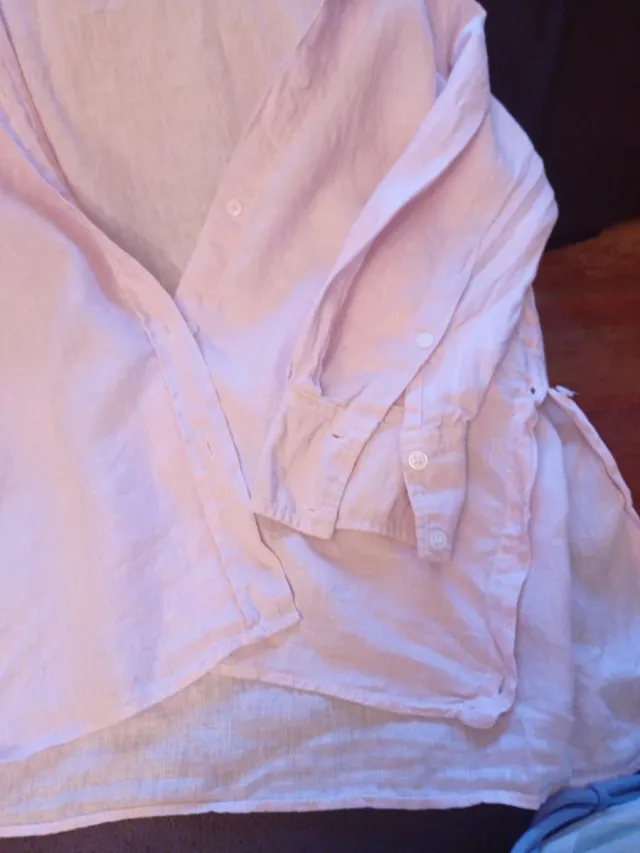 Camisa Zara Rosa Talla S ,de lino