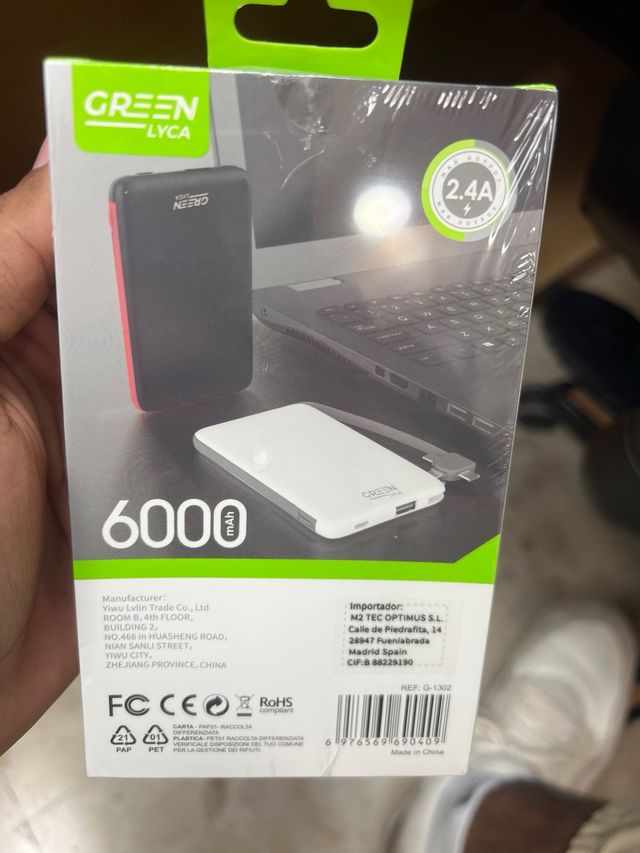 Green Lyca Power Bank 6000 mAh