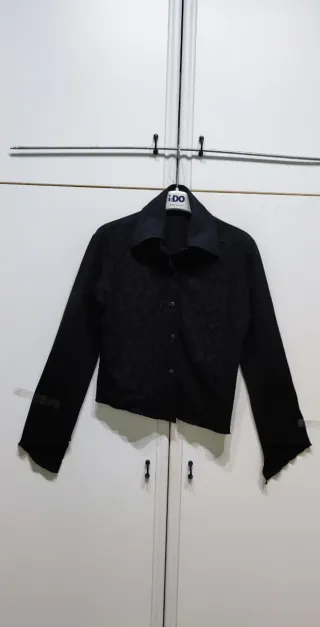 Camicia crop nera taglia S