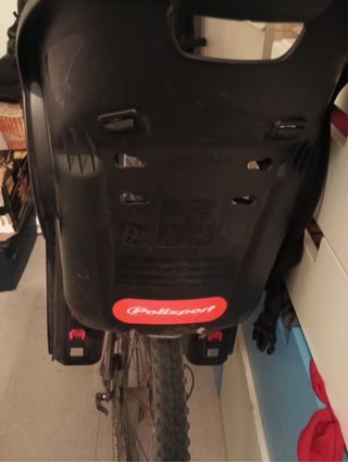 Silla niño bicicleta negra y roja