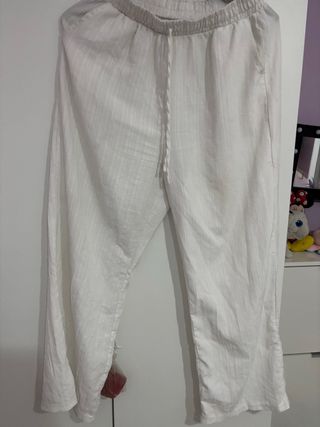 Pantalones de lino blancos