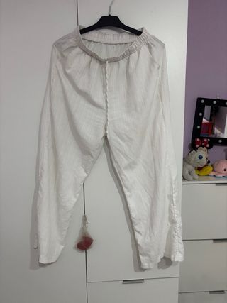 Pantalones de lino blancos