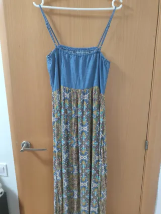 Vestido largo tirantes estampado