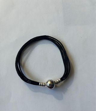 Pulsera Pandora hilo negro y plata