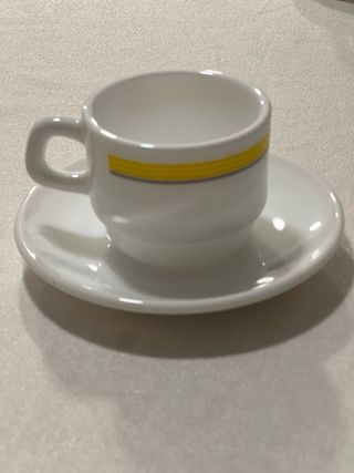 6 Tazas de Café Espresso y 5 Platos Arcopal