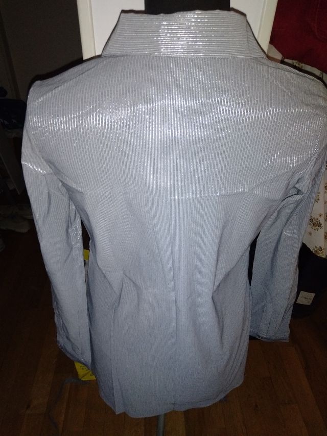 Camicetta donna righe argento