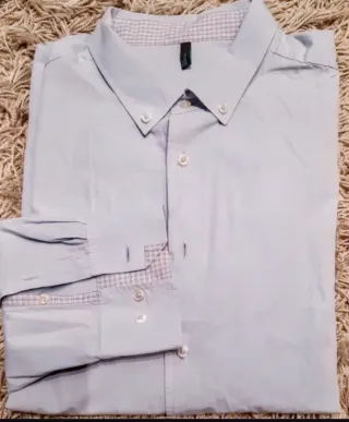 Camisa Benetton Azul Talla XXL. Casi nueva.