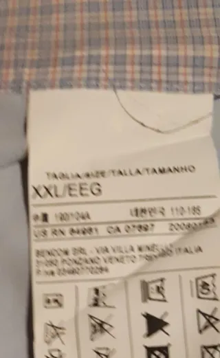 Camisa Benetton Azul Talla XXL. Casi nueva.