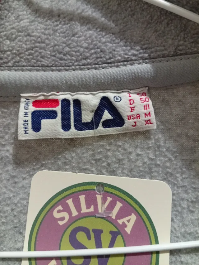 Felpa Fila in pile grigio vintage Taglia XL 