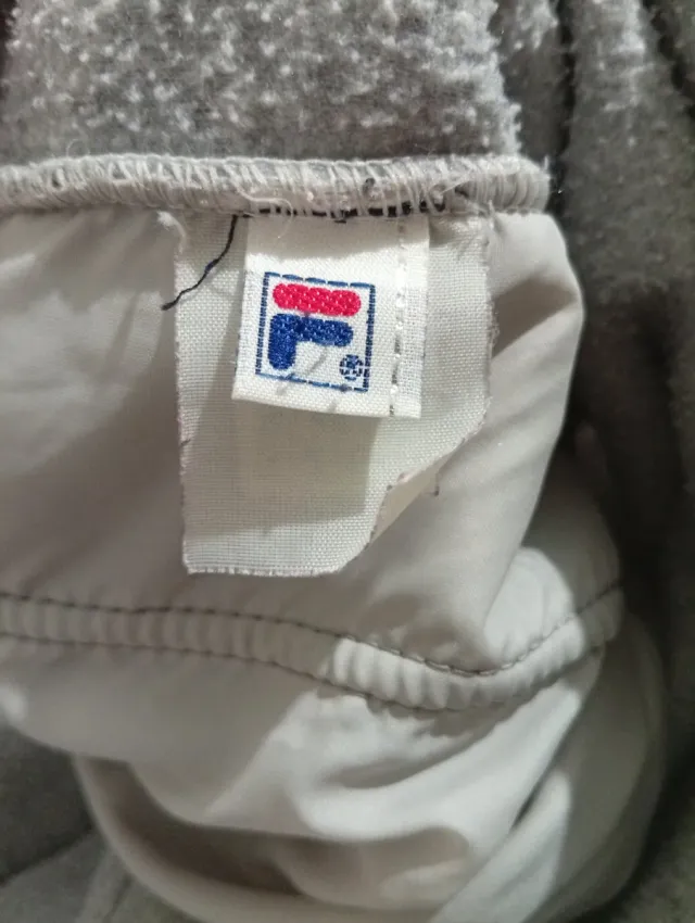 Felpa Fila in pile grigio vintage Taglia XL 