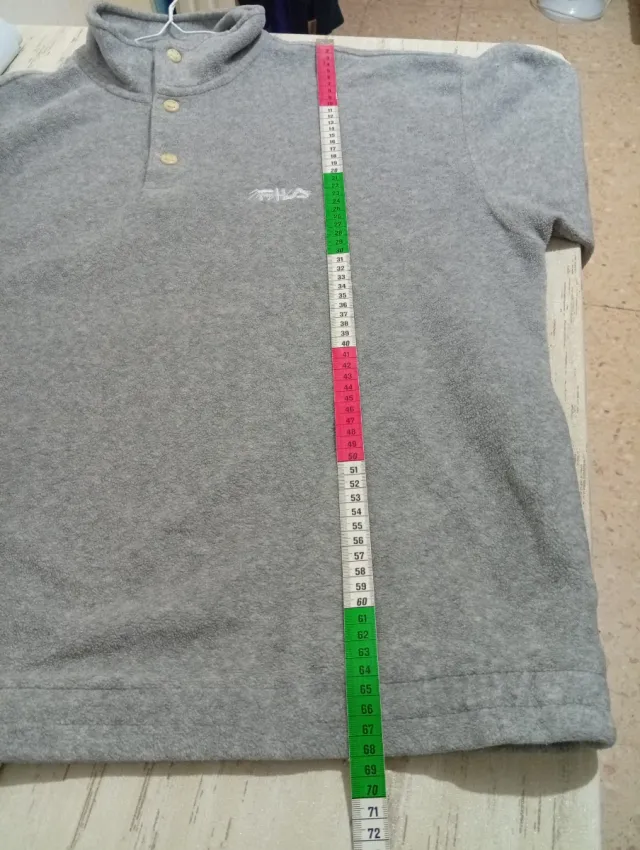 Felpa Fila in pile grigio vintage Taglia XL 