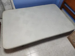 Base tapizada beige/blanca 120x180

