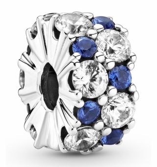 Clip Pandora Circonitas Azul y Blanco