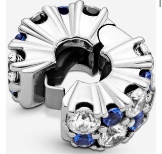 Clip Pandora Circonitas Azul y Blanco