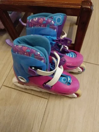 Patines infantiles ajustables morado/azul