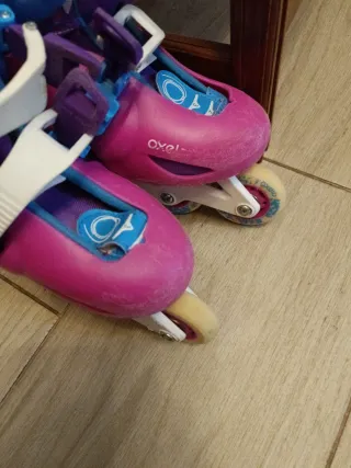 Patines infantiles ajustables morado/azul