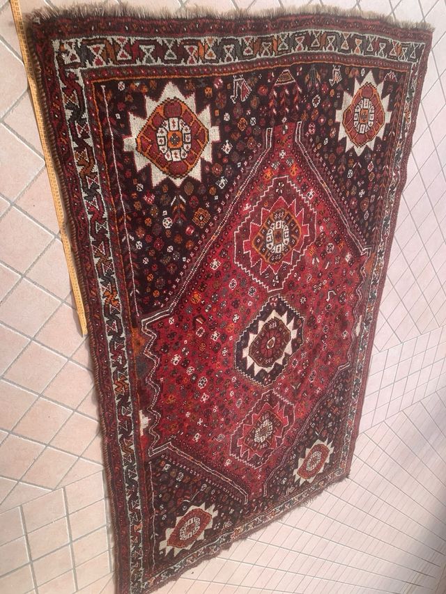 Tappeto Persiano Shiraz Autentico Annodato a Mano