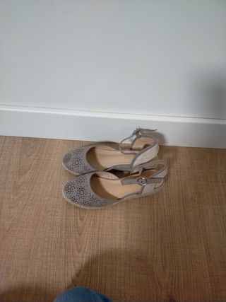 Zapatos abiertos mujer talla 40 beige