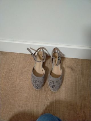 Zapatos abiertos mujer talla 40 beige