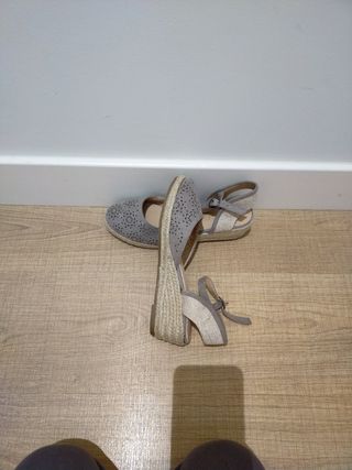 Zapatos abiertos mujer talla 40 beige