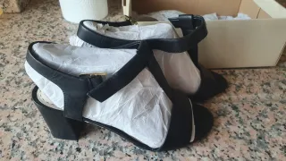 Sandalias Clarks Tacón Mujer Talla 38 Negras