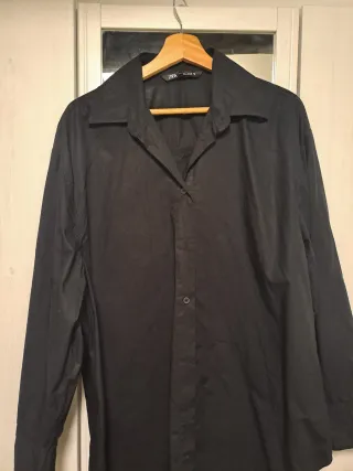 Camisa Zara Oversize Negra Talla L