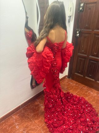 Vestido Gitano Morabel Rojo Flores