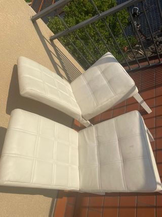 Coppia sedie imbottite bianche