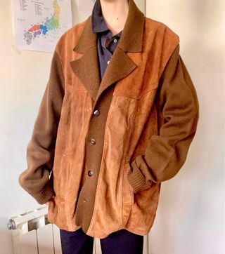 LIQUIDACIÓN: Chaqueta de piel vintage marrón