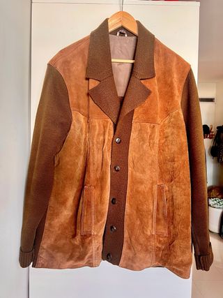 LIQUIDACIÓN: Chaqueta de piel vintage marrón