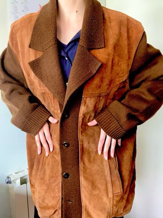 LIQUIDACIÓN: Chaqueta de piel vintage marrón