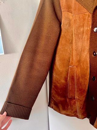 LIQUIDACIÓN: Chaqueta de piel vintage marrón